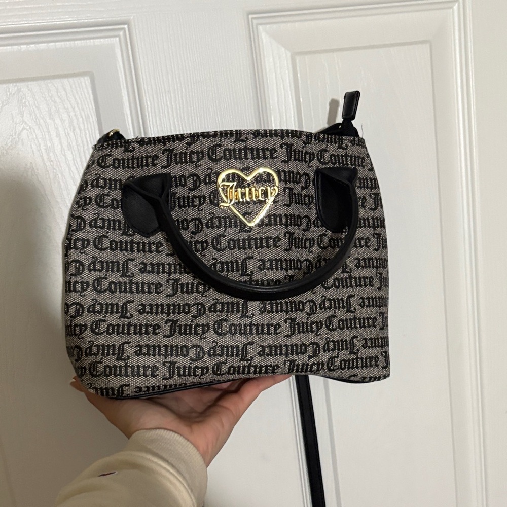 Juicy Couture Monogram Black and Gray Shoulder Bag